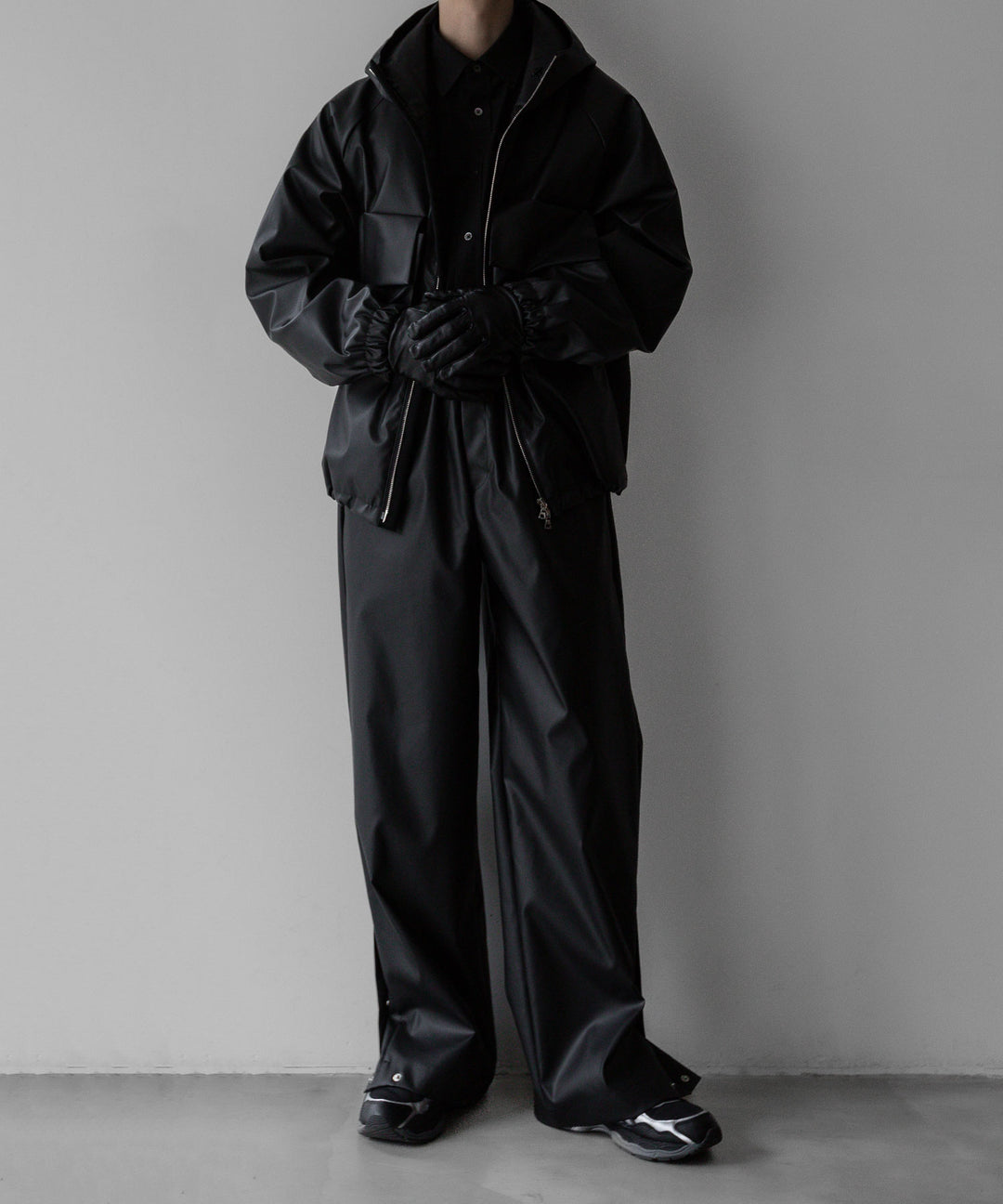 【stein】TRACK EASY TROUSERS - BLACK (AQUA DIMA®︎)