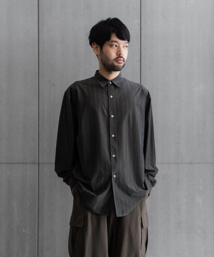 KANEMASA PHIL.-カネマサフィル46G MODEST STRIPE SHIRTのGREY公式通販サイトsession福岡セレクトショップ