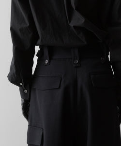 SUBLATIONS サブレーションズのHEAVY WOOL GABARDINE GURKHA CARGO PANTS - BLACKの公式通販サイトsession福岡セレクトショップ