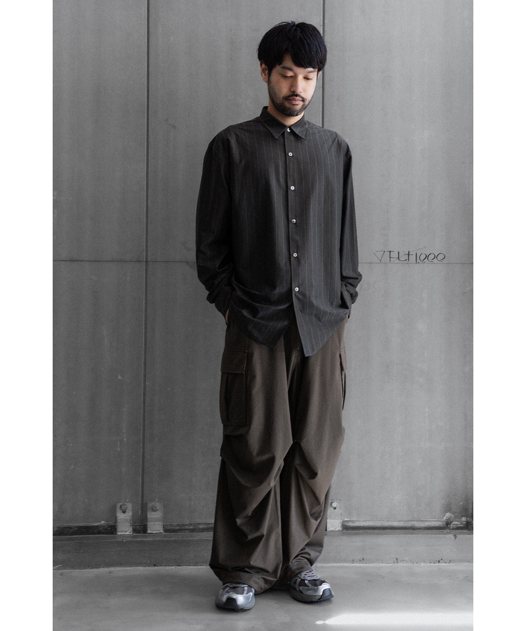 KANEMASA PHIL.-カネマサフィル46G MODEST STRIPE SHIRTのGREY公式通販サイトsession福岡セレクトショップ