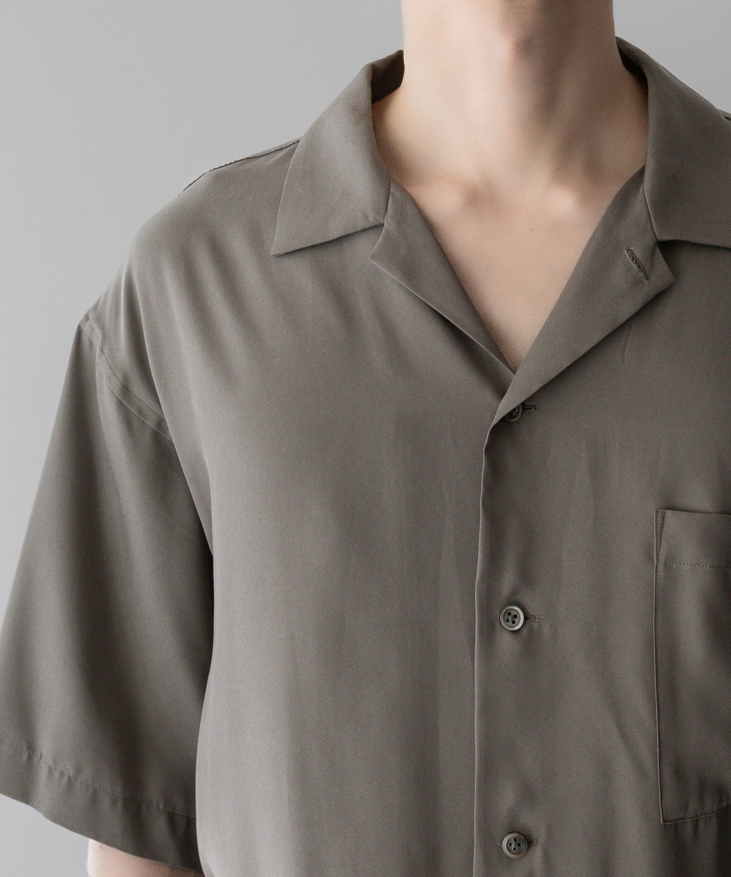 【stein】sssteinシュタインのOVERSIZED CUPRO OPEN COLLAR SS SHIRT - G.KHAKI公式通販サイトsession福岡セレクトショップ