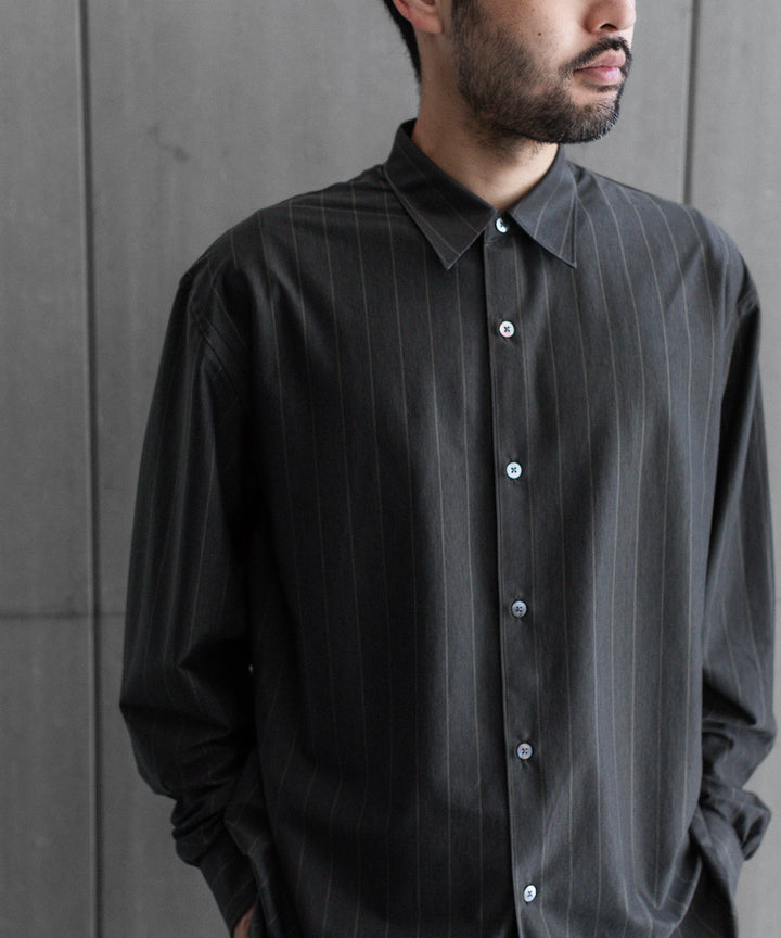 KANEMASA PHIL.-カネマサフィル46G MODEST STRIPE SHIRTのGREY公式通販サイトsession福岡セレクトショップ