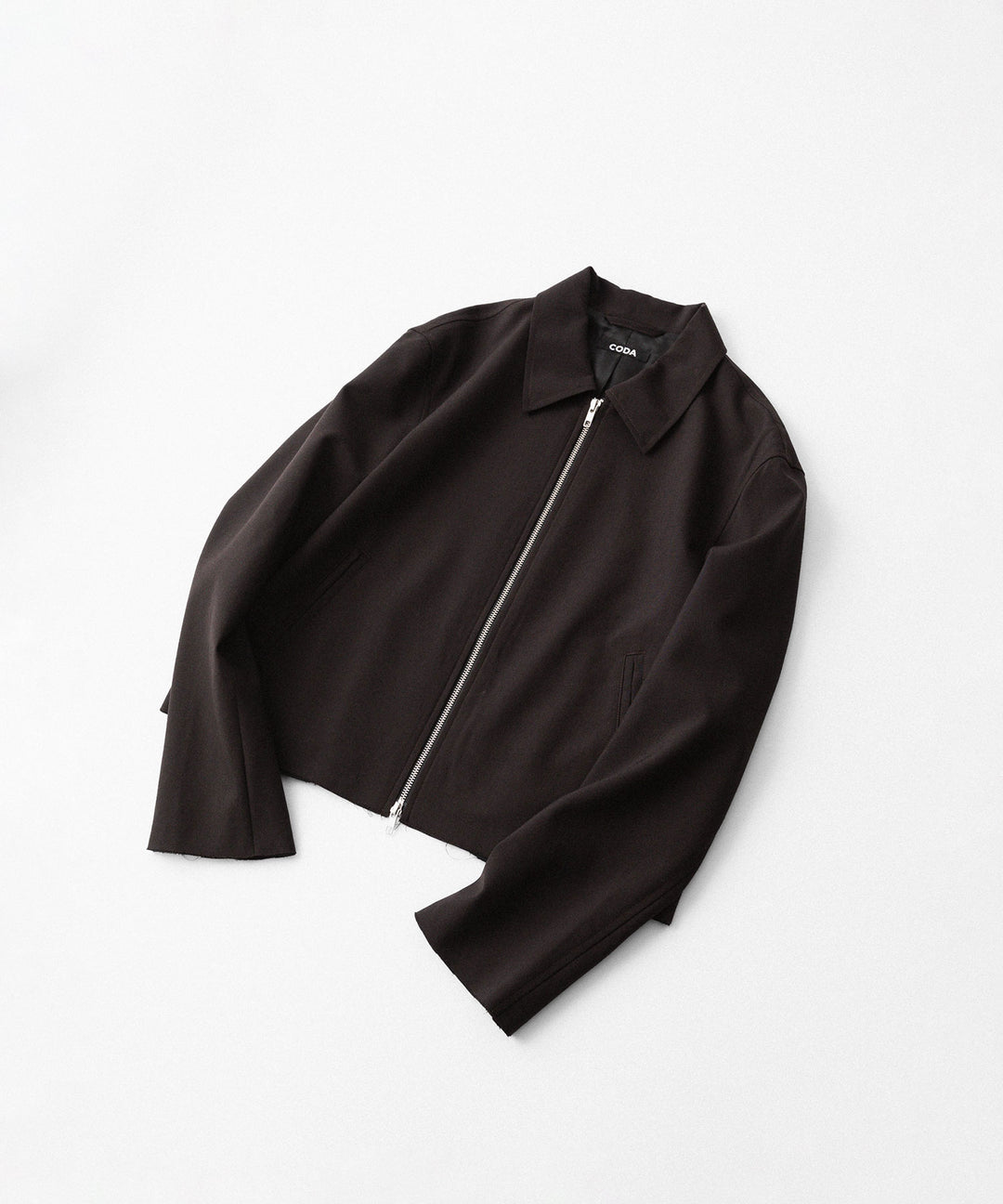 【CODA】BROWN WOOL TILT ZIP JACKET - BROWN