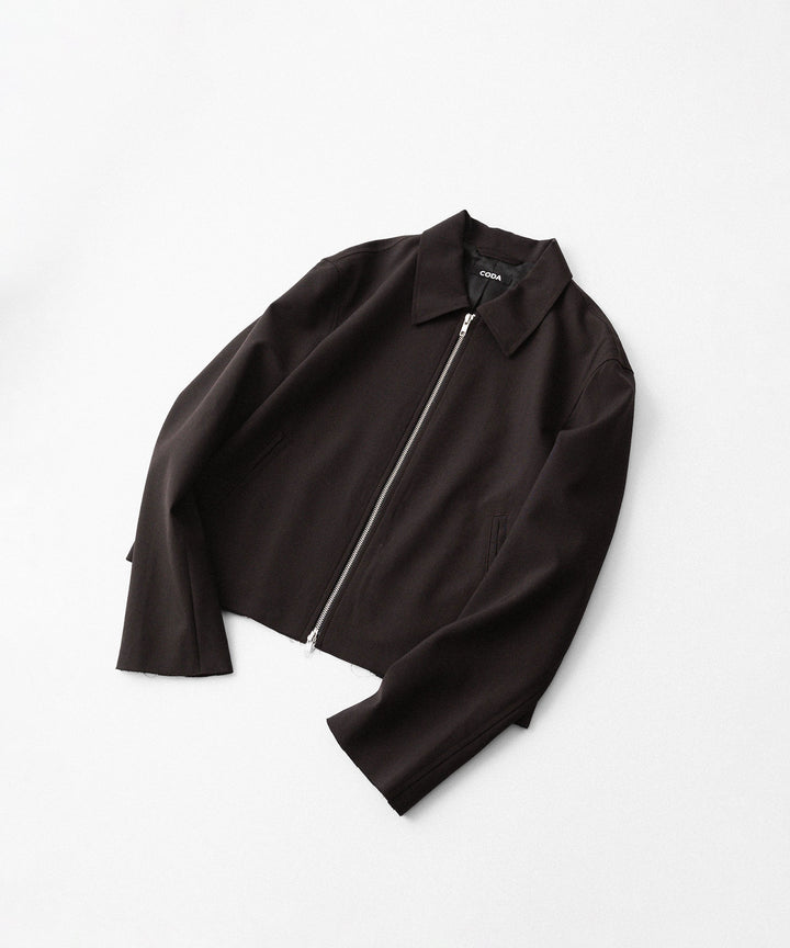 【CODA】BROWN WOOL TILT ZIP JACKET - BROWN