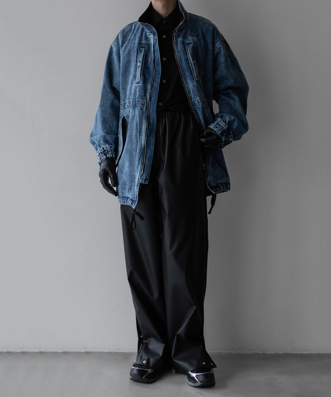 【stein】TRACK EASY TROUSERS - BLACK (AQUA DIMA®︎)