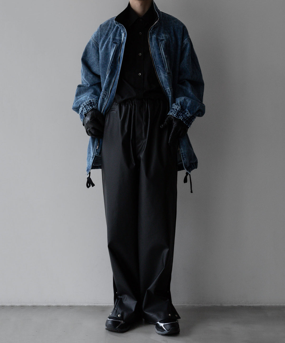 【stein】TRACK EASY TROUSERS - BLACK (AQUA DIMA®︎)