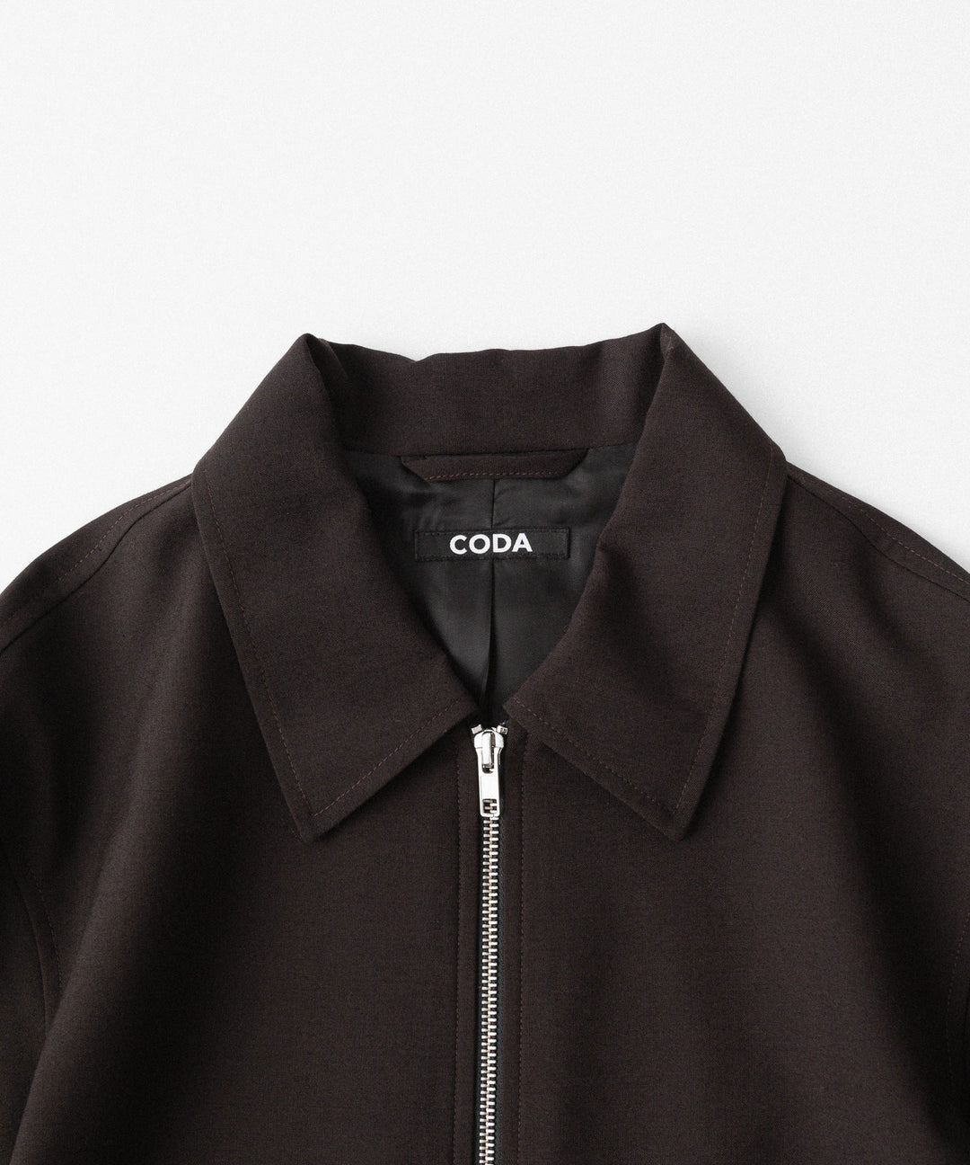 【CODA】BROWN WOOL TILT ZIP JACKET - BROWN