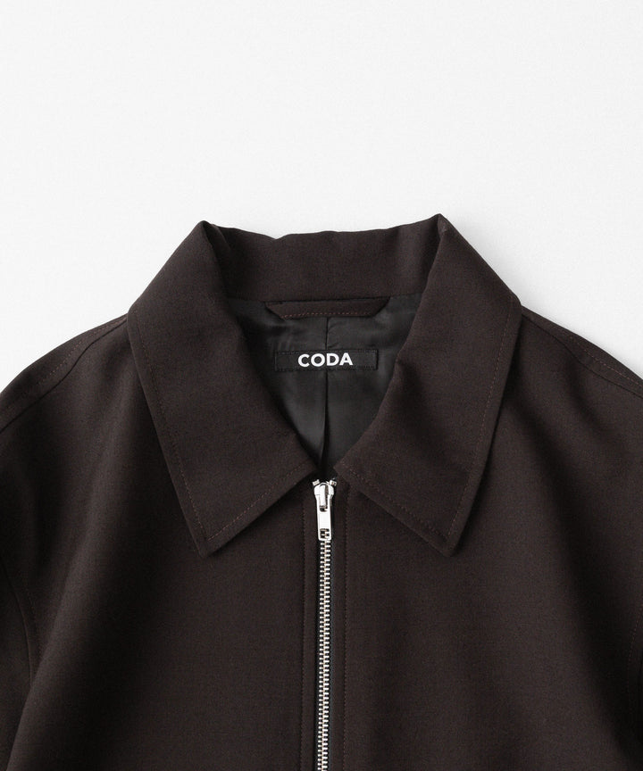 【CODA】BROWN WOOL TILT ZIP JACKET - BROWN