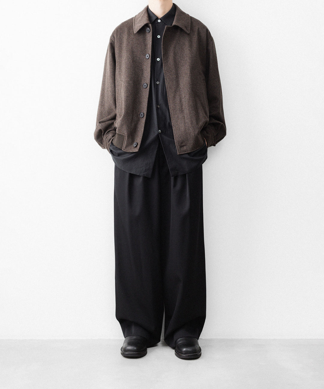 ssstein(シュタイン)のWOOL DOESKIN BUTTON FLY SHORT JACKET - GREY BROWNの公式通販サイトsession福岡セレクトショップ