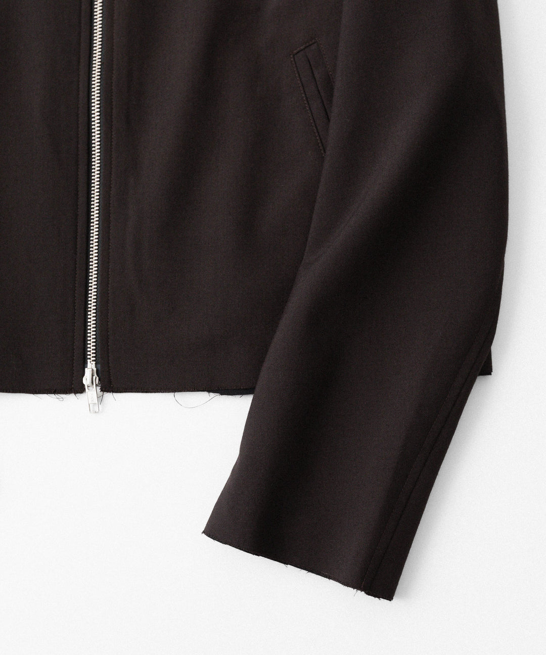 【CODA】BROWN WOOL TILT ZIP JACKET - BROWN