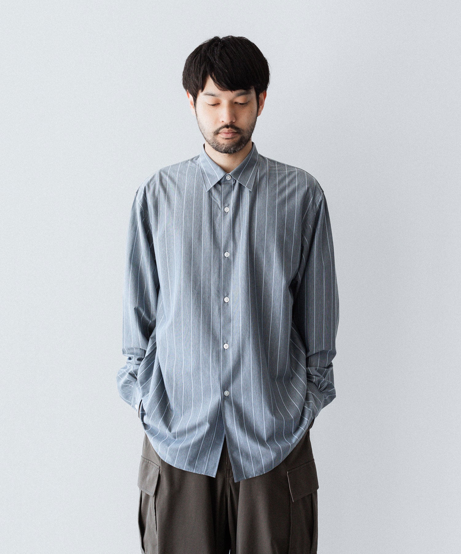 KANEMA PHIL 46G Modest Stripe Shirt KANEMASA PHIL.】46G