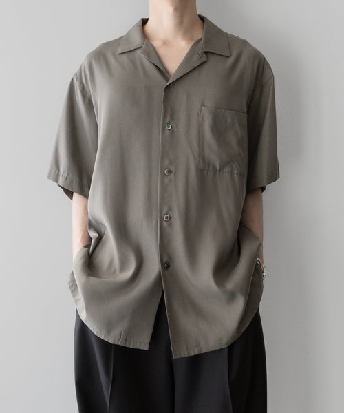 stein / シュタイン】OVERSIZED CUPRO OPEN COLLAR SS SHIRT - G.KHAKI ...