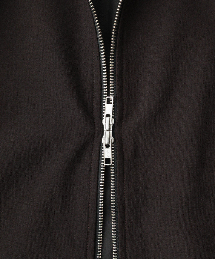 【CODA】BROWN WOOL TILT ZIP JACKET - BROWN