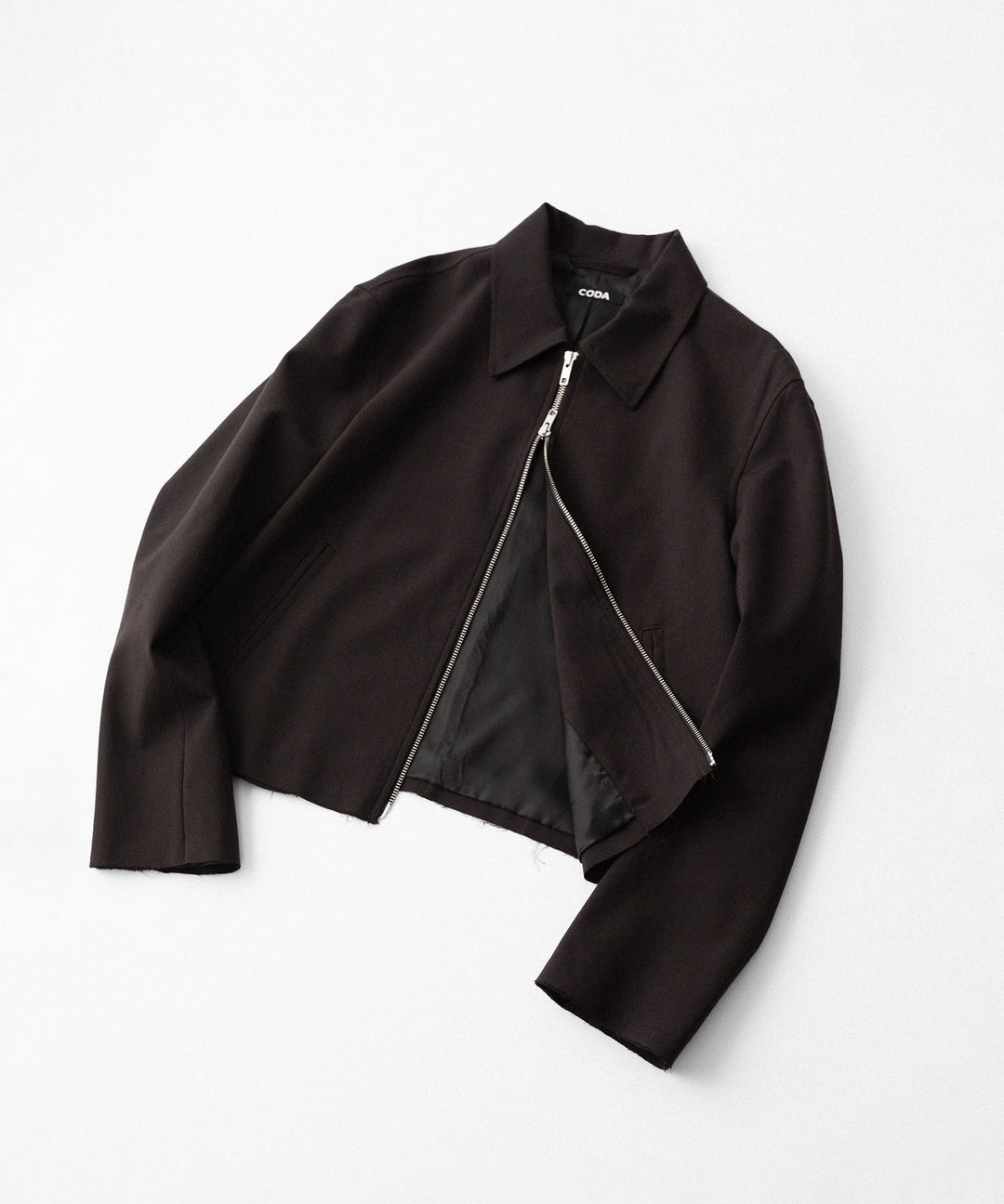 【CODA】BROWN WOOL TILT ZIP JACKET - BROWN
