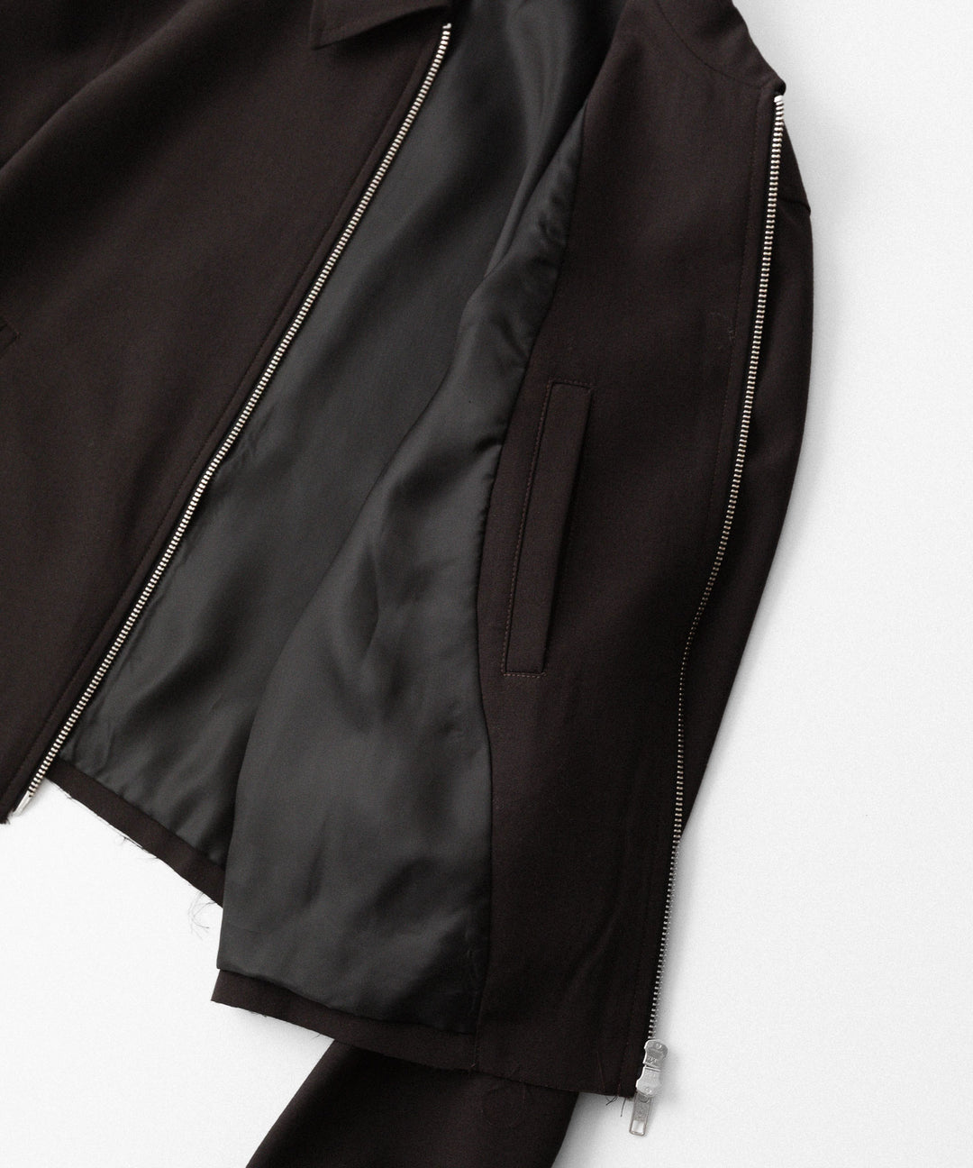 【CODA】BROWN WOOL TILT ZIP JACKET - BROWN