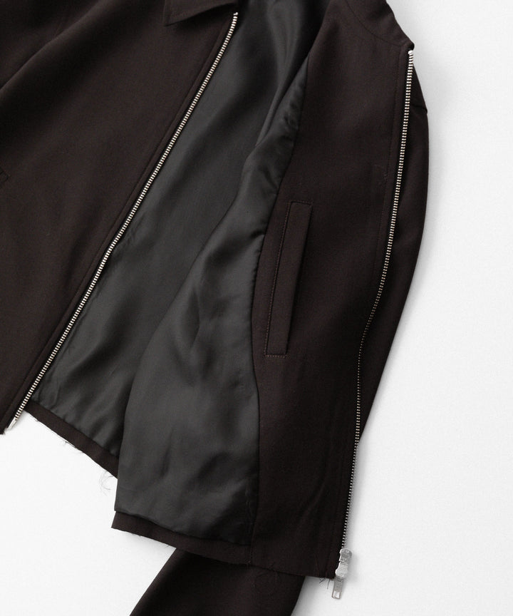 【CODA】BROWN WOOL TILT ZIP JACKET - BROWN