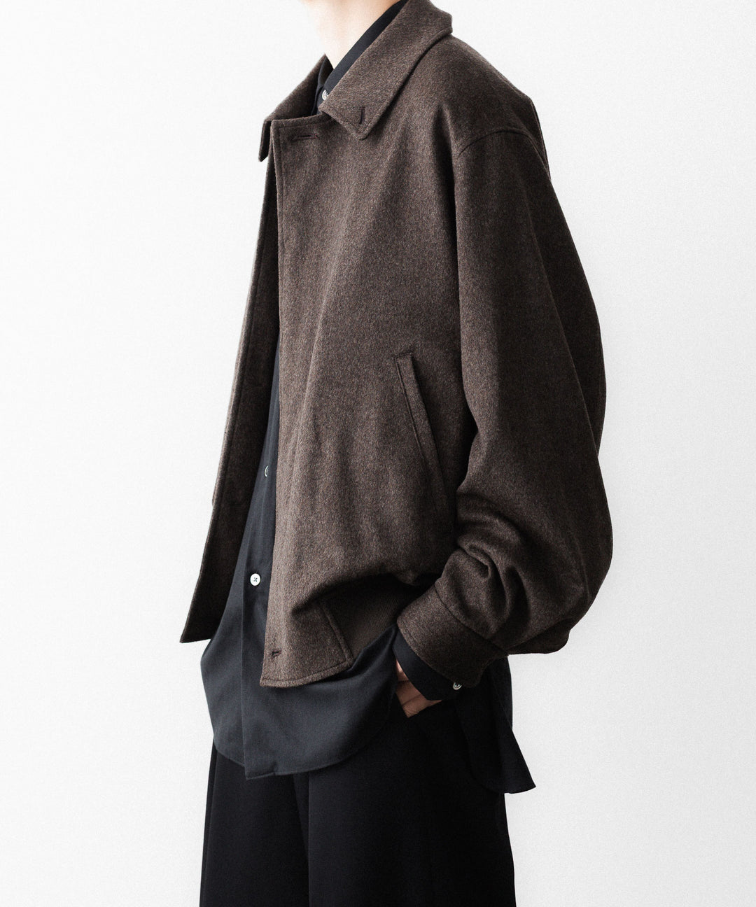 ssstein(シュタイン)のWOOL DOESKIN BUTTON FLY SHORT JACKET - GREY BROWNの公式通販サイトsession福岡セレクトショップ