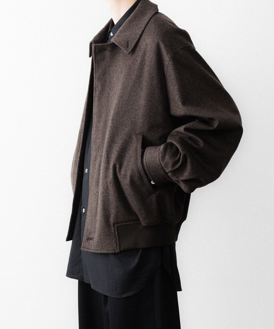 ssstein(シュタイン)のWOOL DOESKIN BUTTON FLY SHORT JACKET - GREY BROWNの公式通販サイトsession福岡セレクトショップ