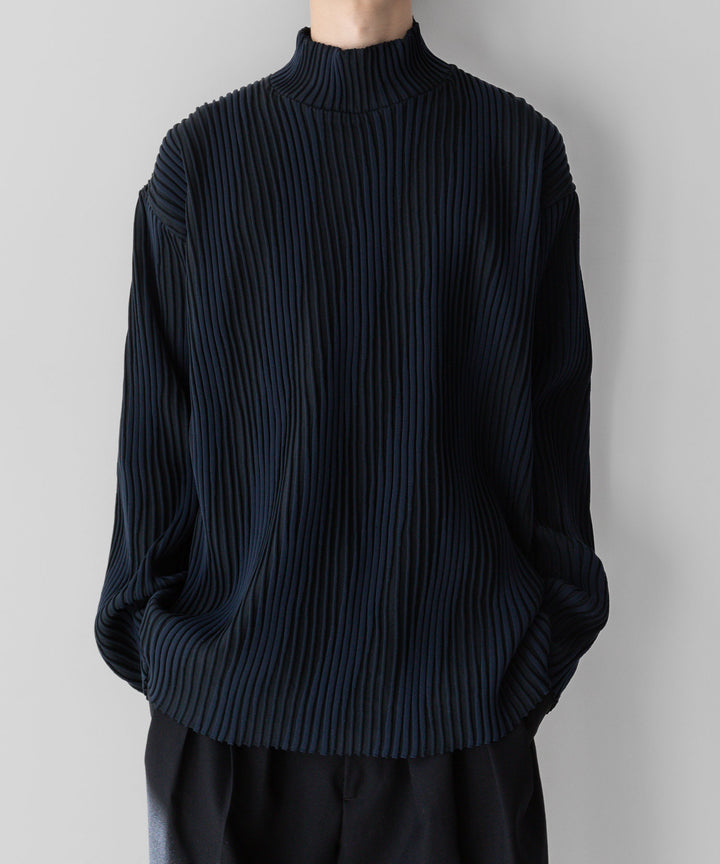 stein(シュタイン)の23AWコレクションOBLIQUE PATTERNED KNIT LSのDARK NAVY 公式通販サイト session福岡セレクトショップ