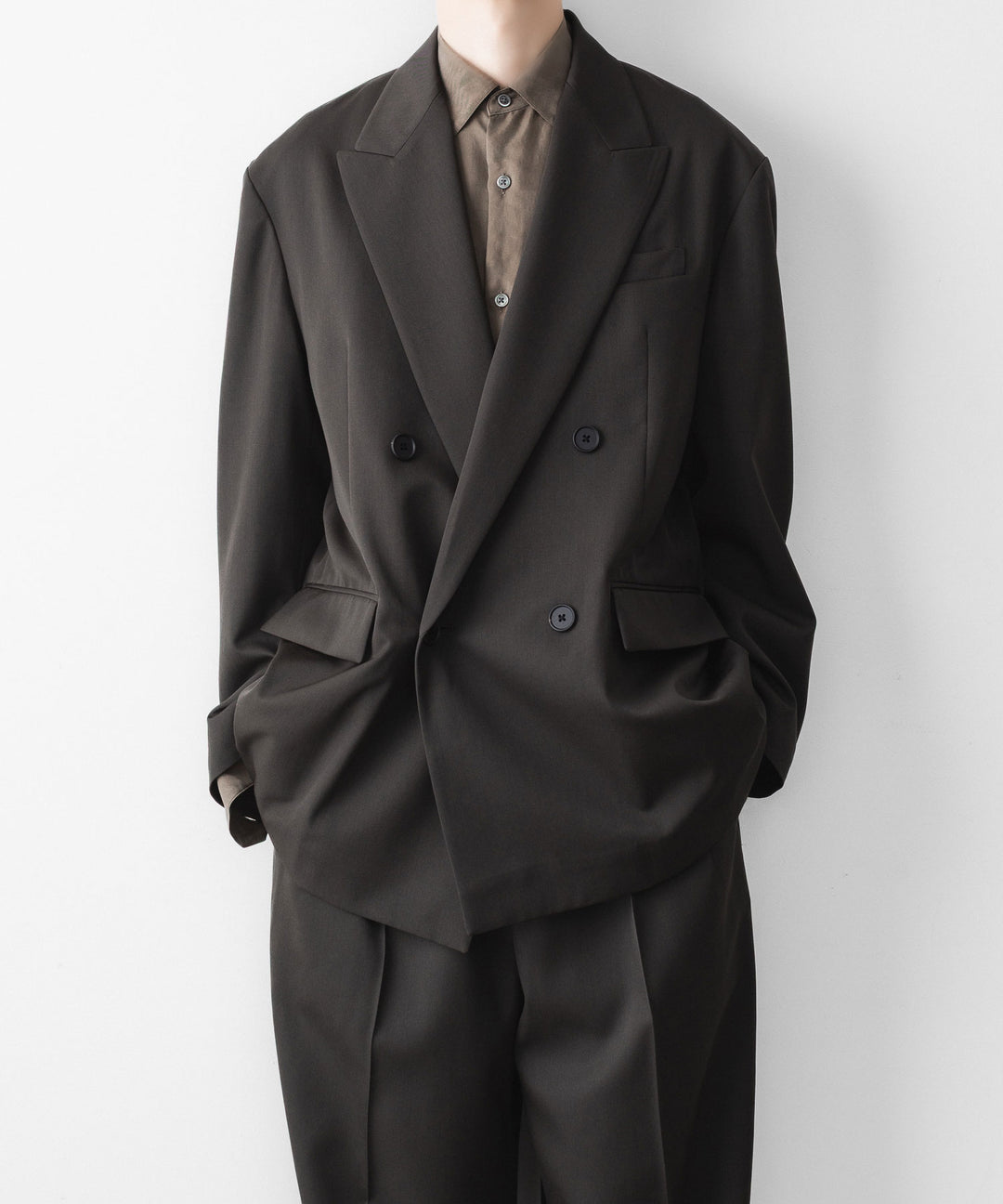 ssstein(シュタイン)のDOUBLE BREASTED BLAZER - GREY KHAKIの公式通販サイトsession福岡セレクトショップ