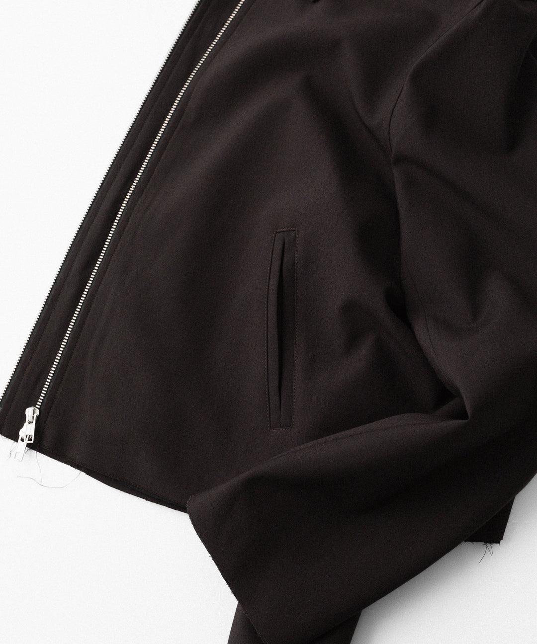 【CODA】BROWN WOOL TILT ZIP JACKET - BROWN