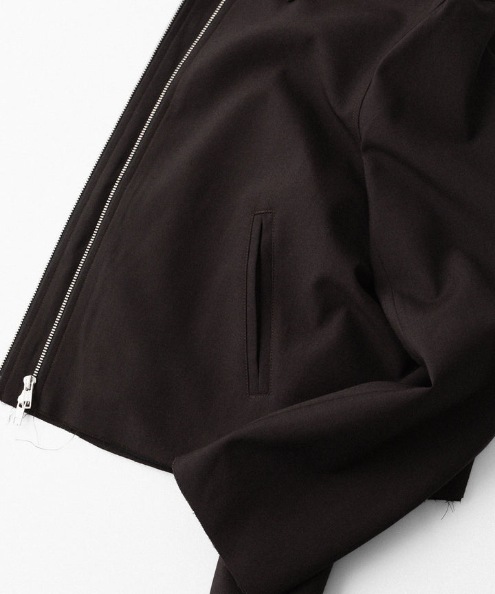 【CODA】BROWN WOOL TILT ZIP JACKET - BROWN