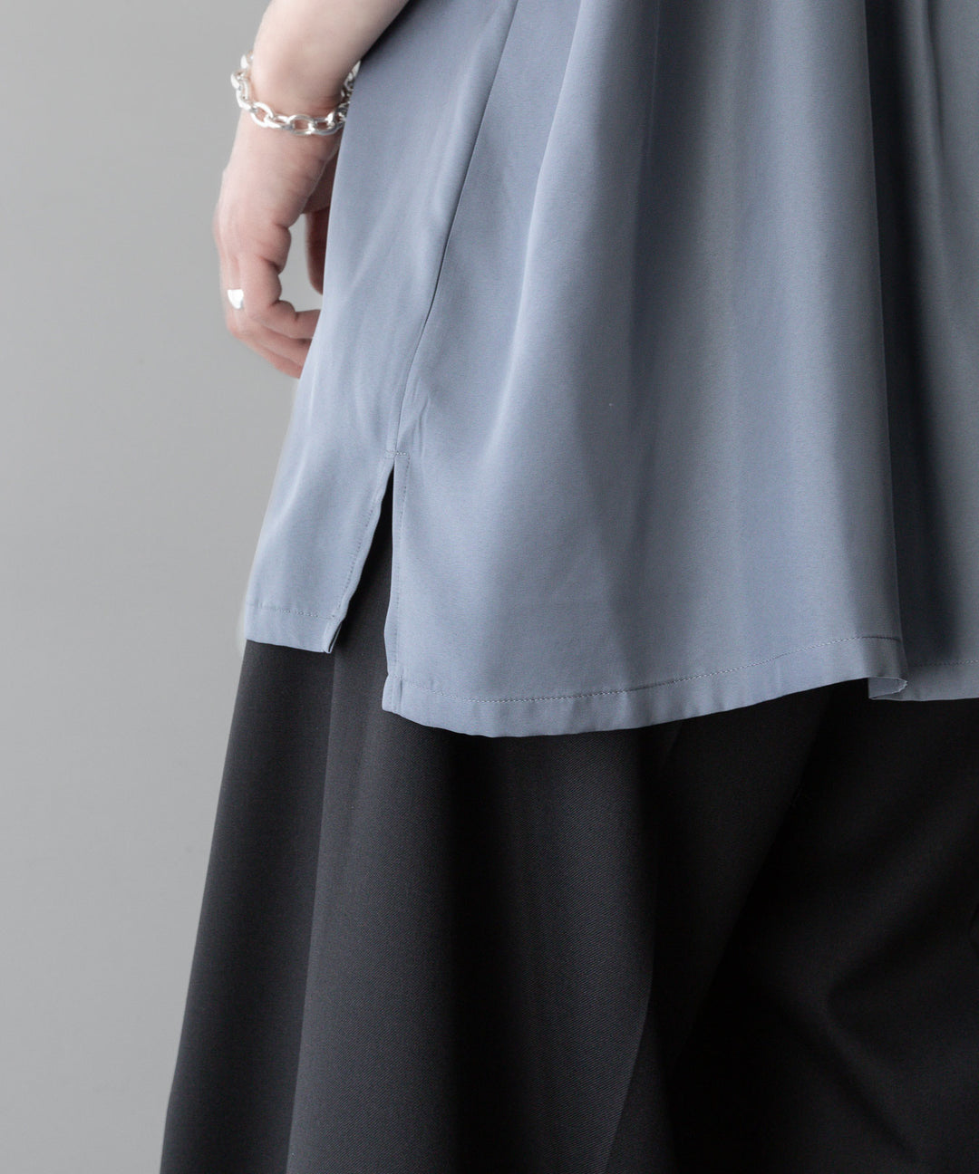 ssstein stein(シュタイン)のOVERSIZED CUPRO OPEN COLLAR SS SHIRTのBLUE GREY公式通販サイトsession福岡セレクトショップ