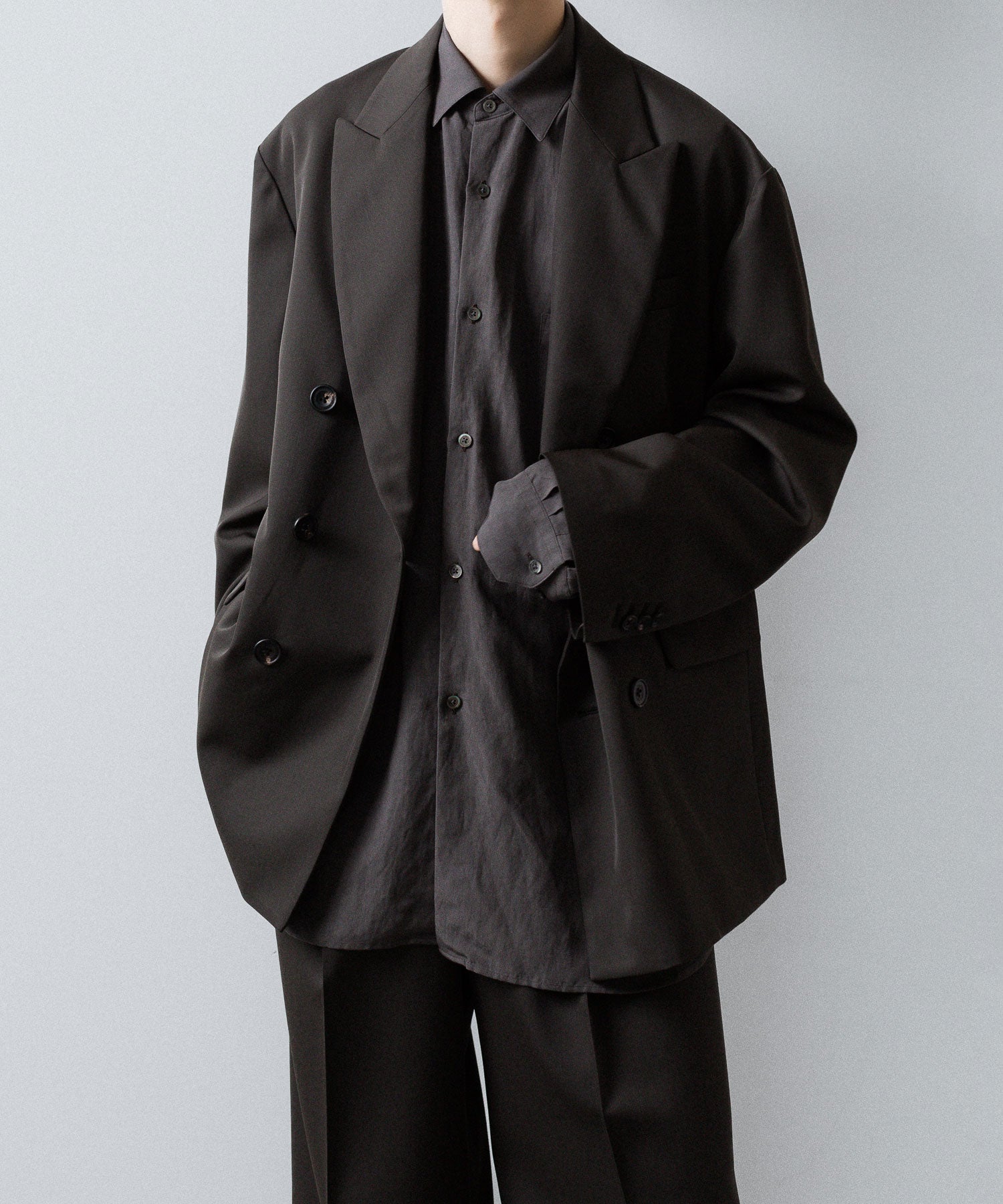 ssstein / シュタイン】OVERSIZED DOUBLE BREASTED JACKET - GREY