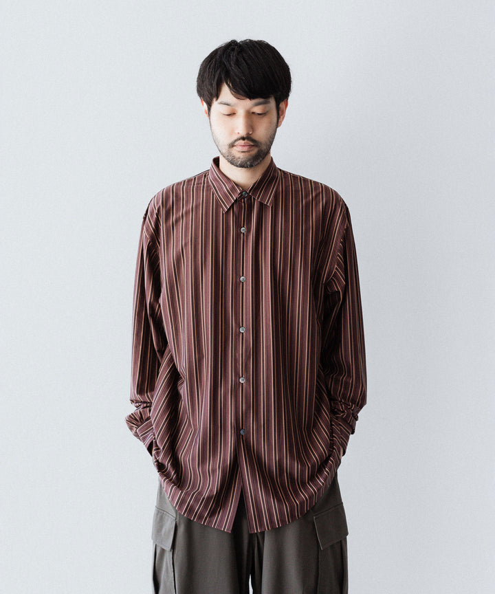 KANEMASA PHIL.-カネマサフィル46G MODEST STRIPE SHIRTのBROWN公式通販サイトsession福岡セレクトショップ
