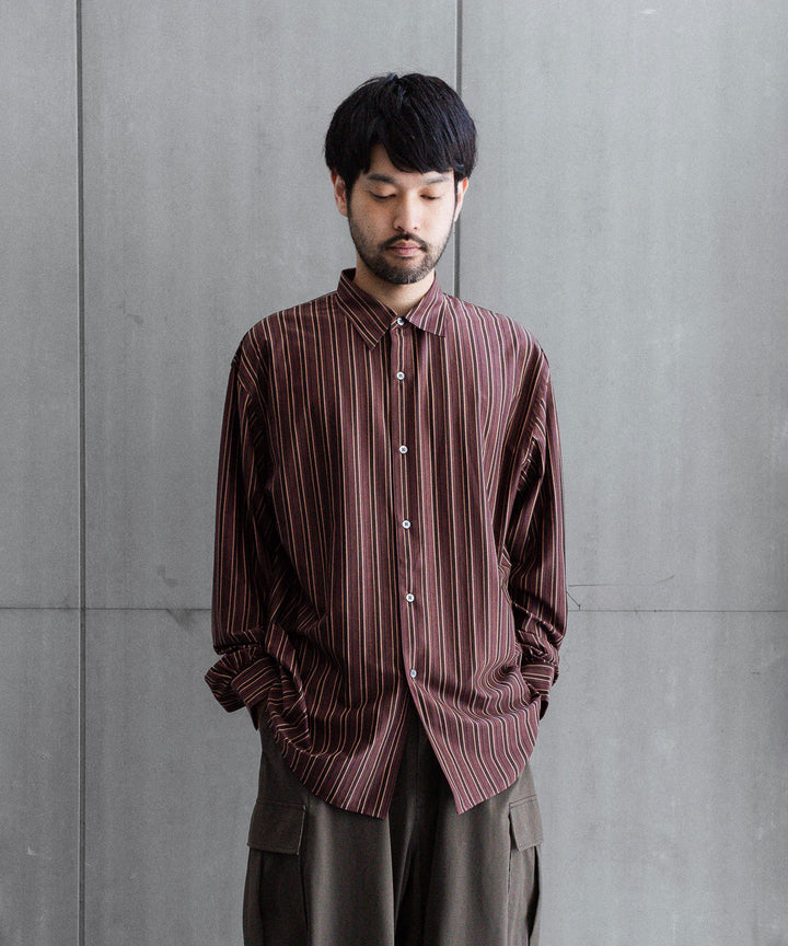 KANEMASA PHIL.-カネマサフィル46G MODEST STRIPE SHIRTのBROWN公式通販サイトsession福岡セレクトショップ