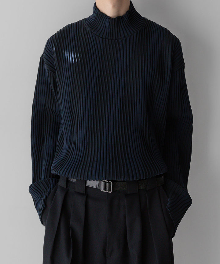 stein(シュタイン)の23AWコレクションOBLIQUE PATTERNED KNIT LSのDARK NAVY 公式通販サイト session福岡セレクトショップ