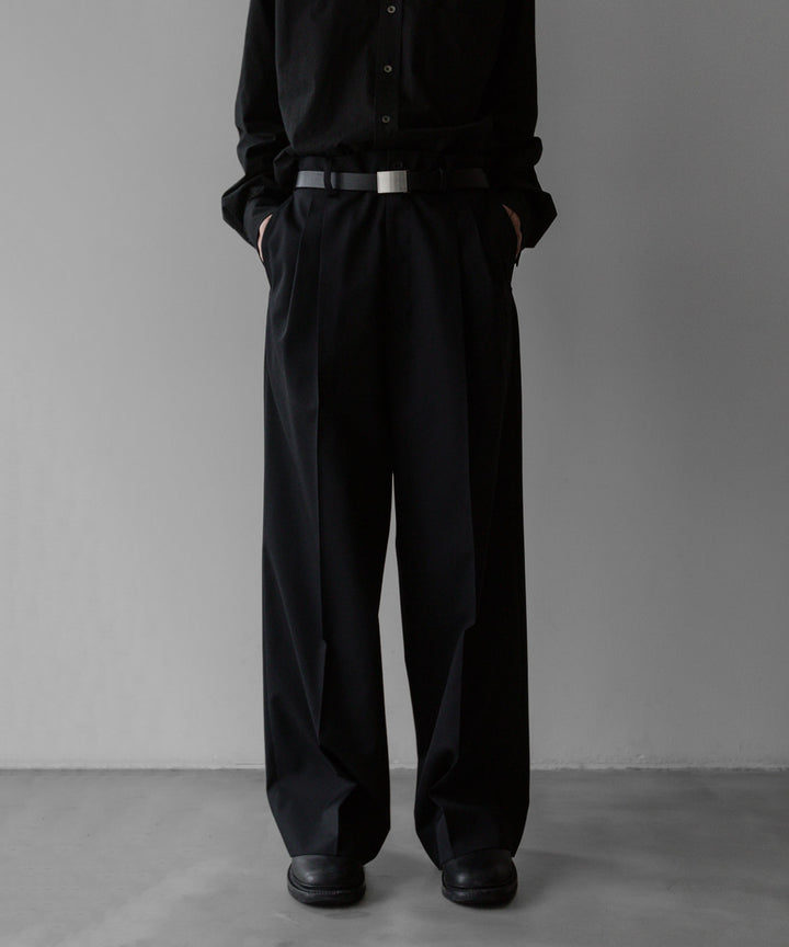 stein(シュタイン)の24SSコレクションLONG WIDE TROUSERS のBLACK