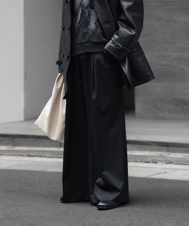 SUBLATIONS サブレーションズのSUPER140 3TUCK BAGGY TROUSERSのBLACK 公式通販サイトsession福岡セレクトショップ