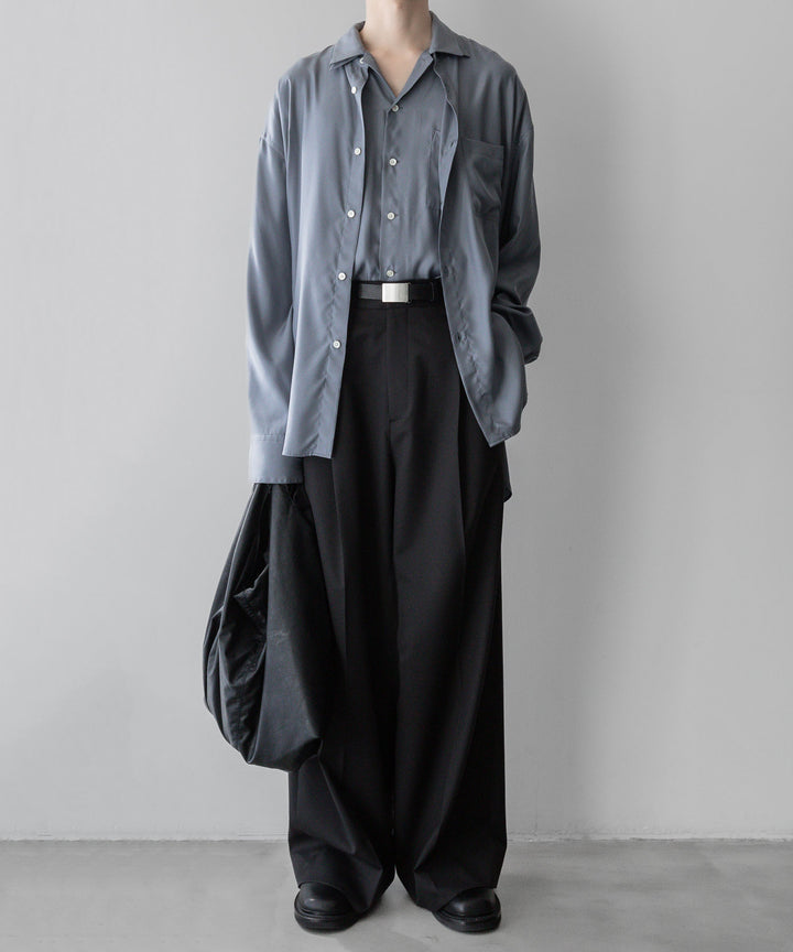【stein】OVERSIZED CUPRO LS SHIRT - BLUE GREY シュタイン 23ss sessionセッション 福岡セレクトショップ 公式通販サイト