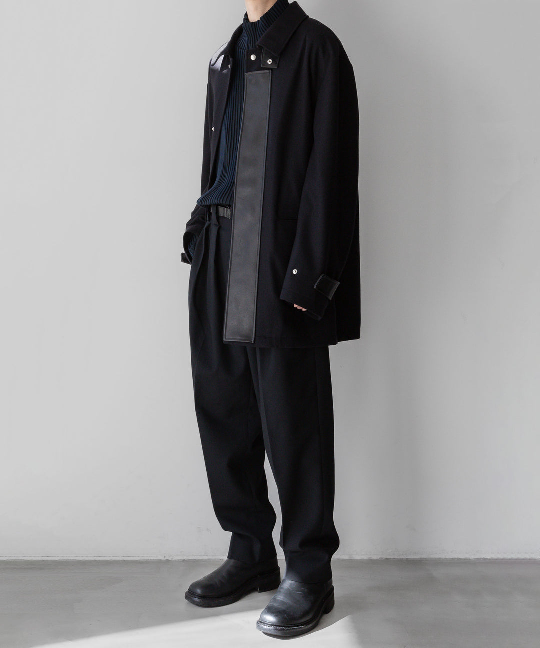 【stein】シュタイン 23AW LEATHER FLY FRONT LONG JACKET - DARK NAVY sessionセッション福岡セレクトショップ 公式通販サイト