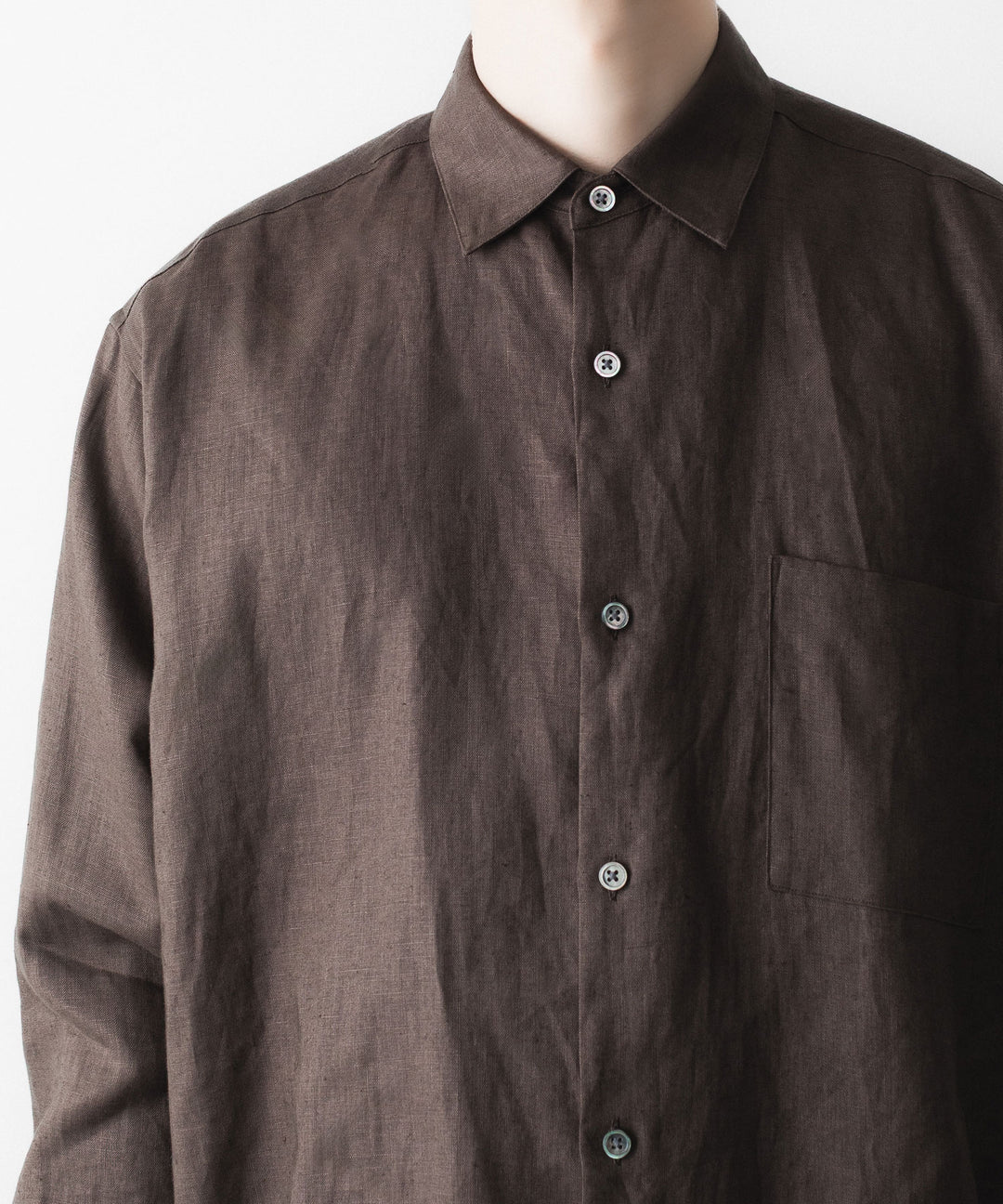 ssstein(シュタイン)の LIGHT LINEN OVERSIZED LS SHIRT - BROWNの公式通販サイトsession福岡セレクトショップ