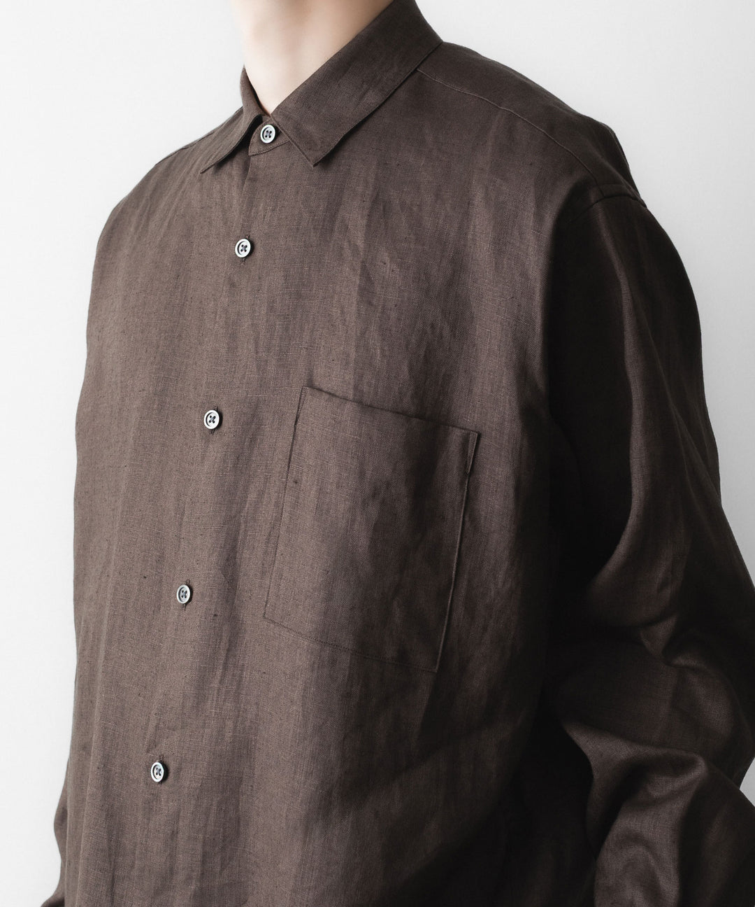 ssstein(シュタイン)の LIGHT LINEN OVERSIZED LS SHIRT - BROWNの公式通販サイトsession福岡セレクトショップ