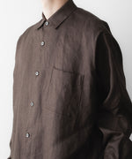 画像をギャラリービューアに読み込む, ssstein(シュタイン)の LIGHT LINEN OVERSIZED LS SHIRT - BROWNの公式通販サイトsession福岡セレクトショップ
