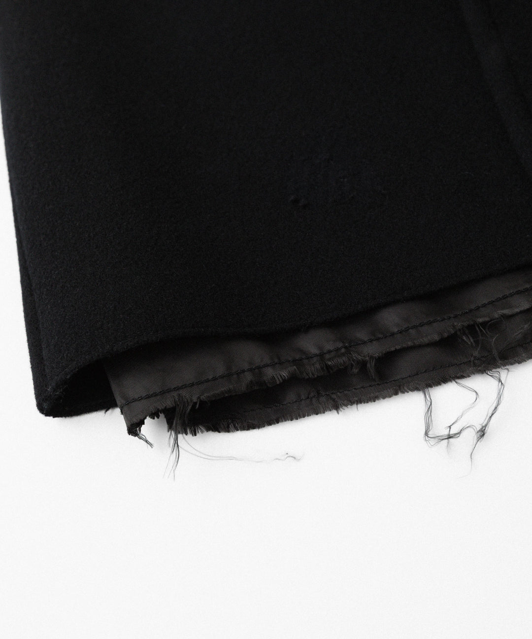 【CODA】BLACK WOOL CUT OUT DISTRESSED DORIAN COAT - BLACK