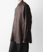 画像をギャラリービューアに読み込む, ssstein(シュタイン)の LIGHT LINEN OVERSIZED LS SHIRT - BROWNの公式通販サイトsession福岡セレクトショップ
