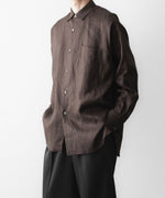 画像をギャラリービューアに読み込む, ssstein(シュタイン)の LIGHT LINEN OVERSIZED LS SHIRT - BROWNの公式通販サイトsession福岡セレクトショップ
