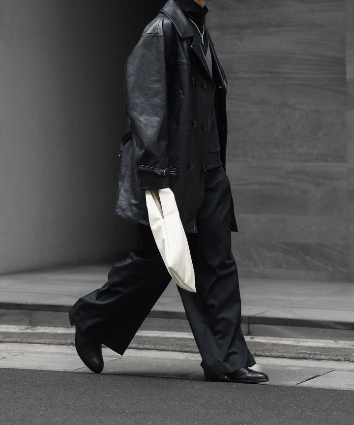 【SUBLATIONS】SUPER140 3TUCK BAGGY TROUSERS - BLACK