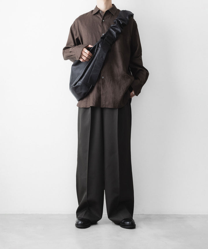 ssstein(シュタイン)のGOAT LEATHER SHIRRING HANDLE SHOULDER BAG - BLACKの公式通販サイトsession福岡セレクトショップ