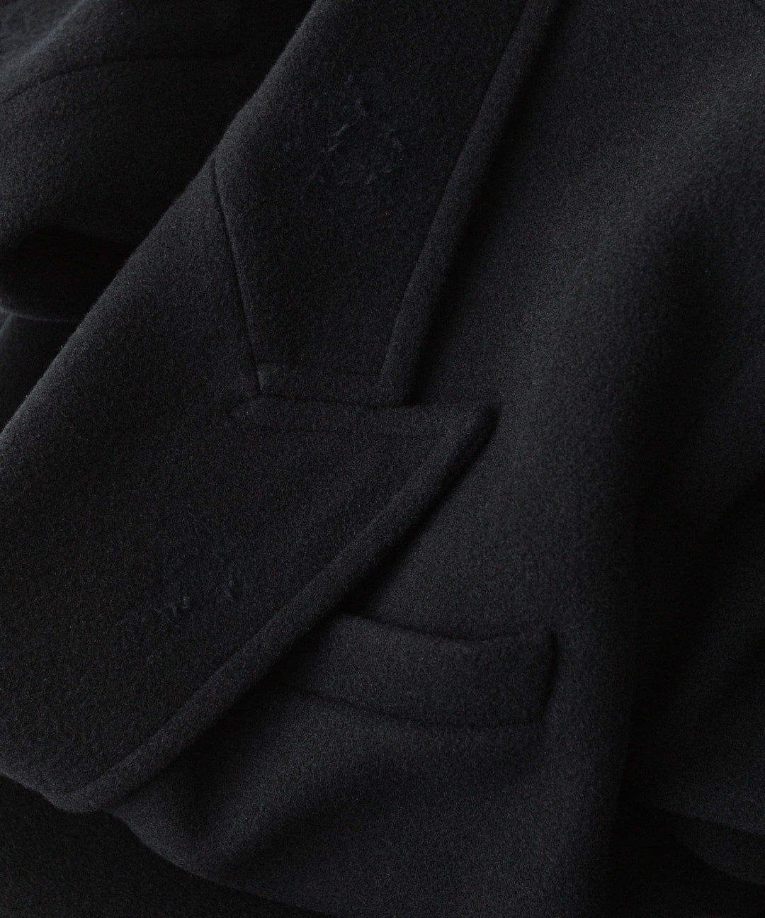 【CODA】BLACK WOOL CUT OUT DISTRESSED DORIAN COAT - BLACK