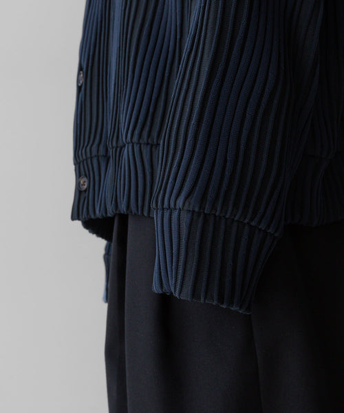 stein / シュタイン】OBLIQUE PATTERNED KNIT CARDIGAN - DARK NAVY 