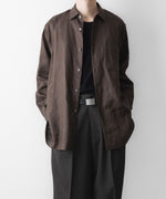画像をギャラリービューアに読み込む, ssstein(シュタイン)の LIGHT LINEN OVERSIZED LS SHIRT - BROWNの公式通販サイトsession福岡セレクトショップ
