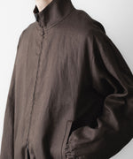 画像をギャラリービューアに読み込む, ssstein(シュタイン)の LIGHT LINEN SHIRRED LIGHT ZIP JACKET - BROWNの公式通販サイトsession福岡セレクトショップ
