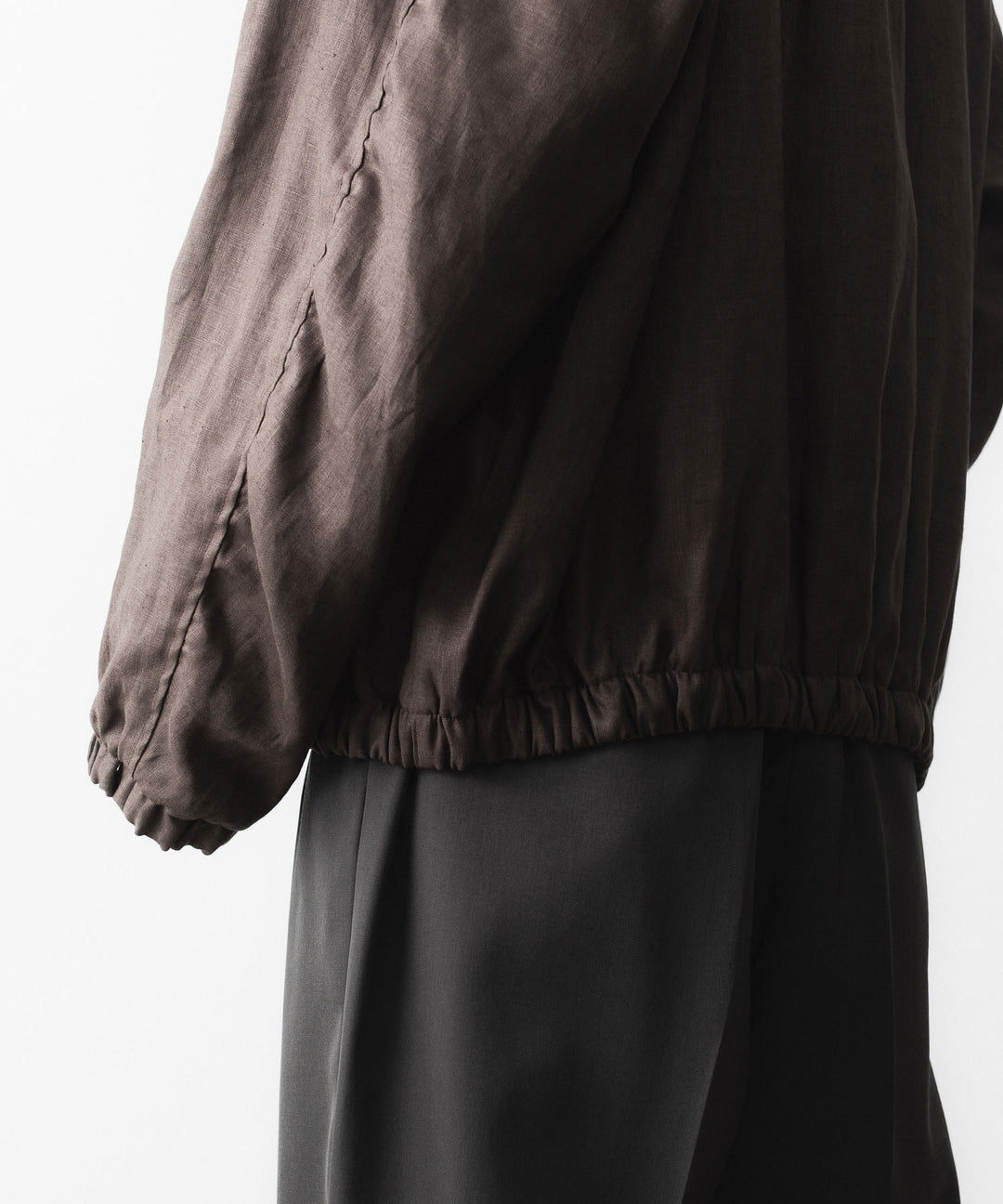 ssstein(シュタイン)の LIGHT LINEN SHIRRED LIGHT ZIP JACKET - BROWNの公式通販サイトsession福岡セレクトショップ