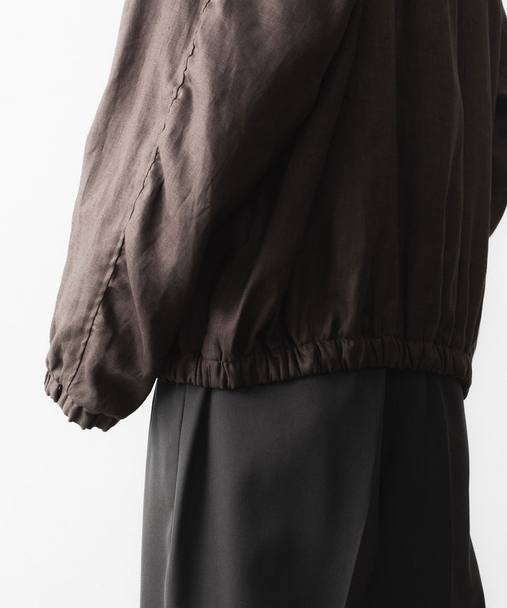 ssstein(シュタイン)の LIGHT LINEN SHIRRED LIGHT ZIP JACKET - BROWNの公式通販サイトsession福岡セレクトショップ