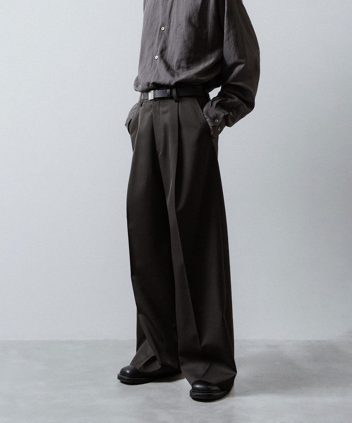 ssstein(シュタイン)のEXTRA WIDE TROUSERS (2/90 WOOL GABARDINE) - GREY KHAKIの公式通販サイトsession福岡セレクトショップ